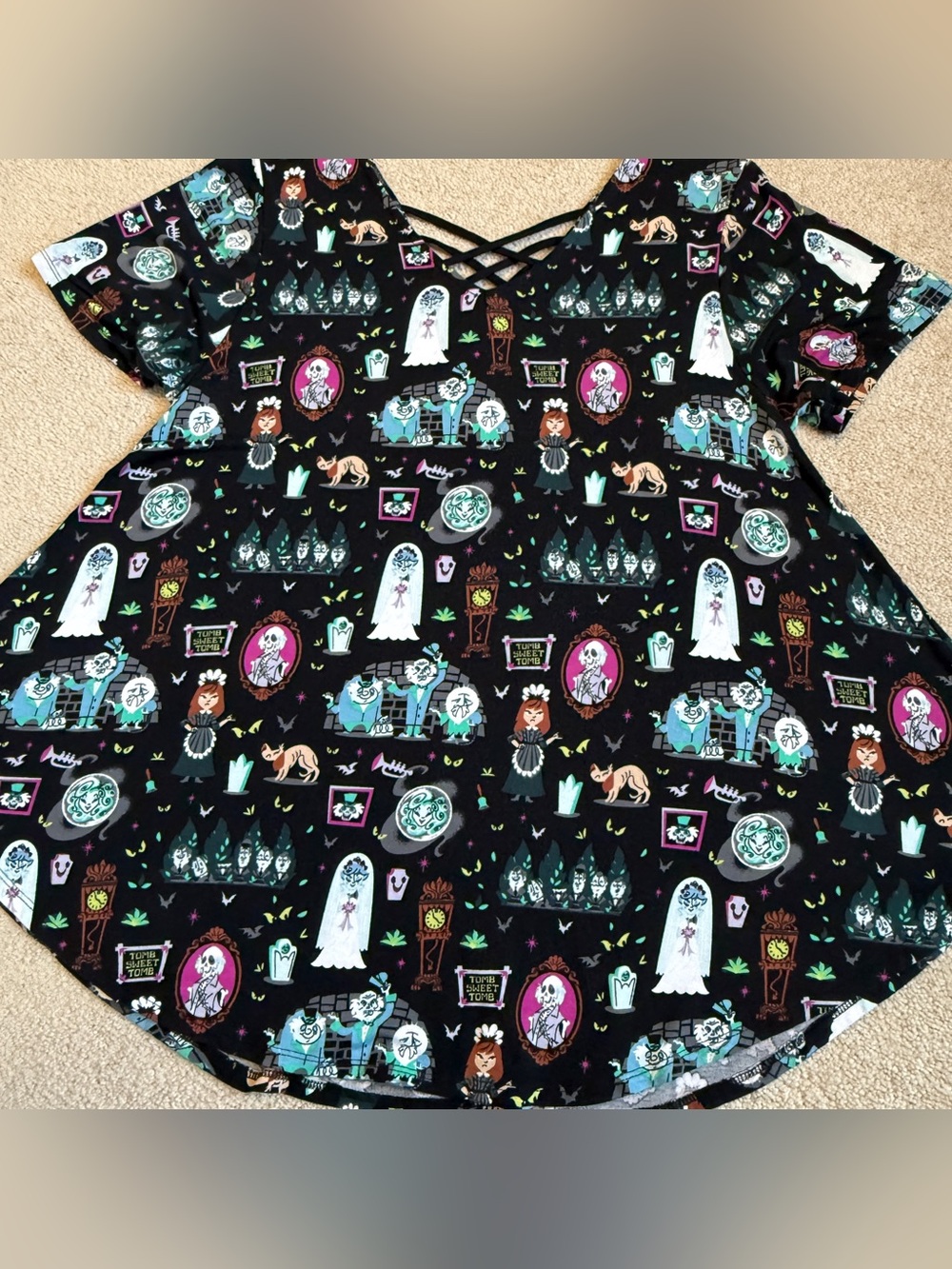 Disney Haunted Mansion maruyama 50th anniversary women’s top size Large EUC cute - Picture 4 of 11